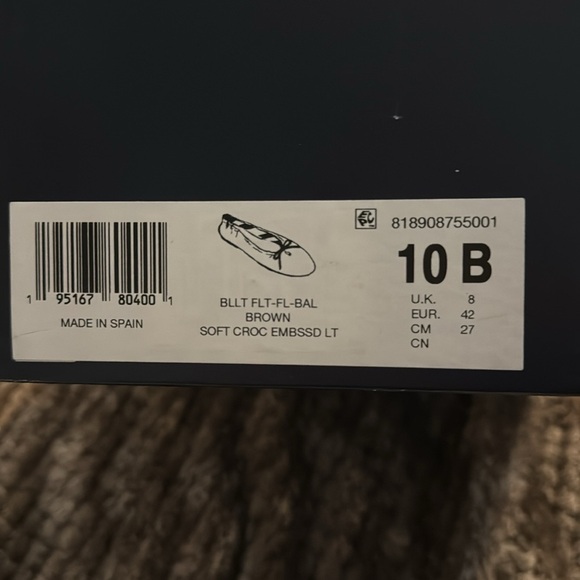 Polo by Ralph Lauren Soft Calfskin Croc Embossed Leather Ballet Flats - Picture 6 of 7